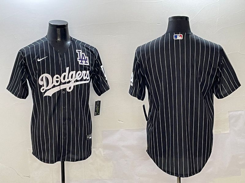 Men Los Angeles Dodgers Blank Black Stripe Jointly Name 2025 Nike MLB Jersey style 7->los angeles dodgers->MLB Jersey